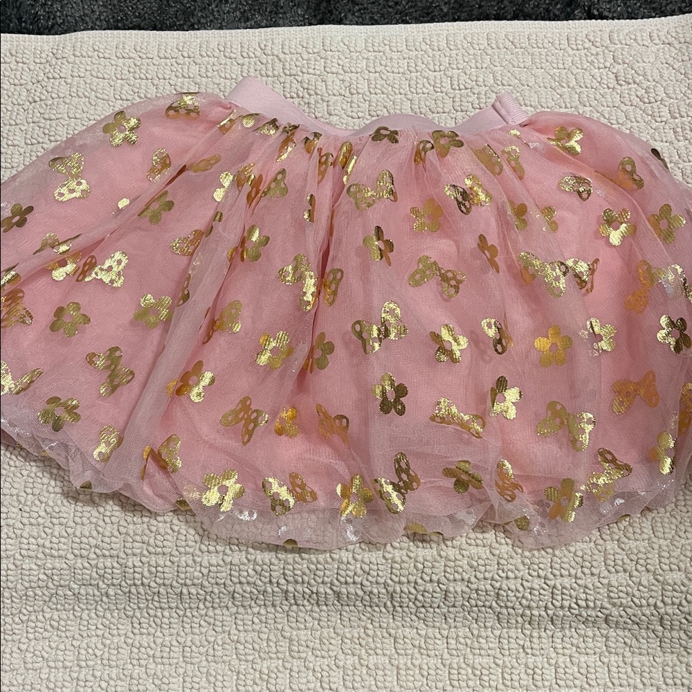 Disney Minnie Mouse Pink Skirt with Gold Accents